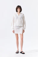 MESH LOGO WRAP MINI SKIRT IN WHITE image 18