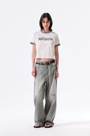 MATIN LOGO RINGER CROP TOP IN CREAM image 10