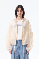 BACK LOGO HOODY WINDBREAKER FOR WOMEN IN CREAM image 7