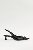 BUCKLE STILETTO SLING BACK HEELS IN BLACK image 5