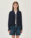 W CROP SHEER JACKET IN NAVY image 14