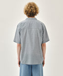M CHECK HALF SLEEVE SHIRT IN IVORY image 3