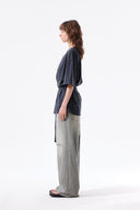 TIE DETAIL DRAPED LOGO TOP IN CHARCOAL GREY image 7