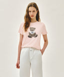 W DOODLE BEAR TEE IN LIGHT PINK image 10