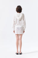 MESH LOGO WRAP MINI SKIRT IN WHITE image 7