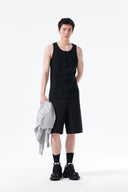 CURVED SEAM BERMUDA PANTS FOR MEN IN BLACK image 9
