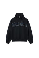 CUT OUT HALF ZIP SWEATSHIRT FOR MEN IN BLACK image 1