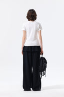 LAYERED SKIRT JERSEY PANTS IN BLACK image 7