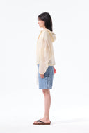 BACK LOGO HOODY WINDBREAKER FOR WOMEN IN CREAM image 8