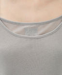W SMALL CLASSIC LOGO SLEEVELESS LAYERED TEE IN LIGHT GRAY