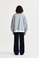 RAW CUT APPLIQUE SWEATSHIRT IN GRAY image 8
