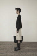 CASHMERE BLENDED ROUND KNIT PULLOVER IN BLACK image 20