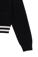SPELL POINT STRIPE KNIT CARDIGAN IN BLACK image 4