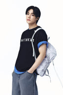 APPLIQUE FELT LOGO TOP FOR MEN IN BLACK image 11