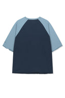 RAW EDGE RAGLAN TOP IN NAVY image 3