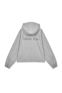 CROPPED BACK LOGO HOODY WIND BREAKER IN LIGHT BEIGE image 2