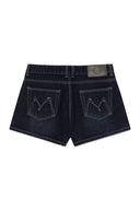 STITCH POINT DENIM SHORTS IN BLACK image 2