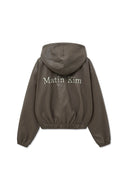 FAUX LEATHER HOODY CROP JUMPER IN BROWN image 3