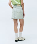 W STRAIGHT DENIM MINI SKIRT IN LIGHT BLUE