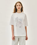 W UNICORN GRAPHIC OVERSIZED TEE IN WHITE image 11