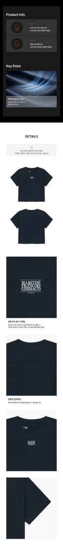 MARITHE SPORT W CLASSIC LOGO CROP TEE IN NAVY image 6