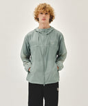HOODED PACKABLE NYLON JACKET IN MINT GREY image 15
