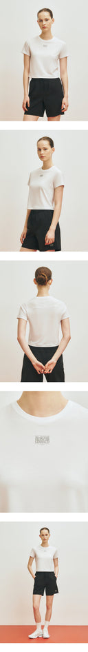 MARITHE SPORT W CLASSIC LOGO CROP TEE IN WHITE image 7