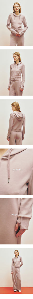 MARITHE SPORT W HOODIE ZIPUP IN DARK PINK image 7