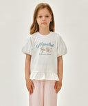 KIDS W BALLOON SLEEVE PEPLUM TEE IN WHITE image 12