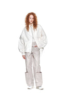 MATIN KIM LOGO COATING JUMPER IN IVORY image 8