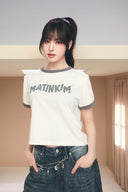 MATIN LOGO RINGER CROP TOP IN CREAM image 1