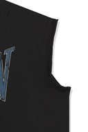 RAW EDGE CUT OUT SLEEVELESS TOP FOR MEN IN BLACK image 4