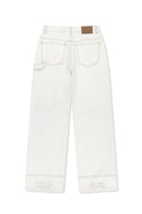 DESTROYED COLOR DYEING DENIM PANTS IN WHITE image 2