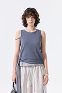 HEM TIE DETAIL SLEEVELESS TOP IN CHARCOAL GREY image 13