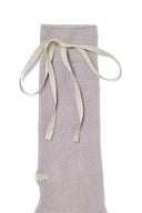 RIBBON POINT CREW SOCKS IN LIGHT GRAY image 7