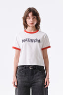 MATIN LOGO RINGER CROP TOP IN WHITE image 15