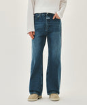 M RELAXED FIT BOOTS-CUT DENIM PANTS IN BLUE image 12