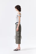 CUT OUT SLEEVELESS KNIT TOP IN LIGHT GRAY image 6
