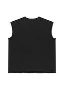 RAW EDGE CUT OUT SLEEVELESS TOP FOR MEN IN BLACK image 2