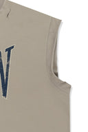 RAW EDGE CUT OUT SLEEVELESS TOP FOR MEN IN BEIGE image 16