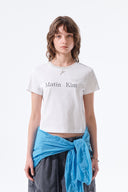 TONAL RIB LOGO CROP TOP IN WHITE image 15