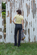 FLOWER PATTERN FLARE DENIM PANTS IN BLACK image 10