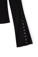 SNAP DETAIL SLIM TOP IN BLACK image 5