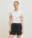 MARITHE SPORT W CLASSIC LOGO CROP TEE IN WHITE image 1