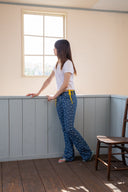 FLOWER PATTERN FLARE DENIM PANTS IN BLUE image 20