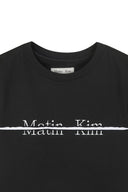 MATIN KIM LOGO CUTTED CROP TOP IN BLACK image 9