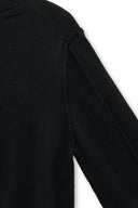 CASHMERE BLENDED ROUND KNIT PULLOVER IN BLACK image 3