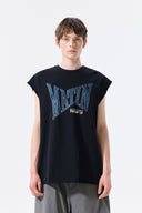 RAW EDGE CUT OUT SLEEVELESS TOP FOR MEN IN BLACK image 15