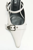 BELTED STILETTO MULE IN IVORY image 3