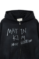VINTAGE WASHED GRAFFITI HOODY ZIP UP IN BLACK image 15